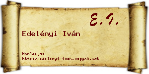 Edelényi Iván névjegykártya